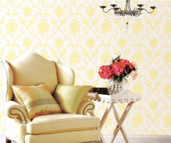 Beautiful flower waterproof pvc vinyl wallpaper for room decoration