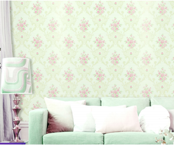 Beautiful flower waterproof pvc vinyl wallpaper for room decoration