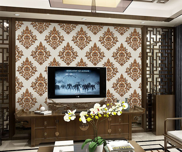 Washable vinyl coated wallpaper wall paper for home restaurant decoration
